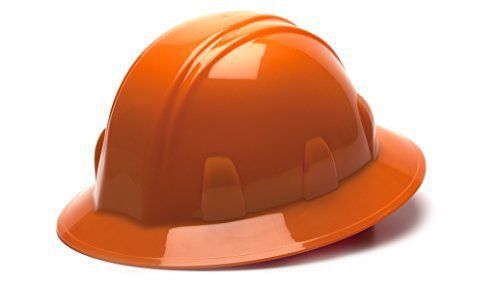 Pyramex Orange Full Brim Style 4 Point Ratchet Suspension Hard Hat