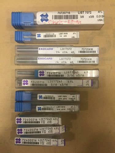 (Lot of 11)  OSG Solid Carbide DIAMOND COATED
