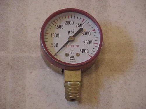 Vintage Brass PSI Gauge by US Gauge ~ p/n: BU-2581-AM  ~ Measures 0-4000 PSI