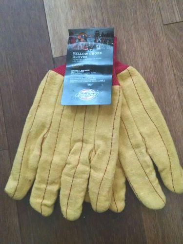 Dickies Heavy Weight Yellow Chore Gloves size Large.