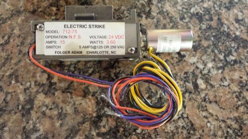 Folger Adam electric door strike 712-75 24 VDC Fail Safe NEW