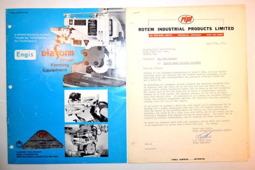 ENGIS DIAFORM WHEEL FORMING EQUIPMENT CATALOG 1977 #RR813 surface grinders