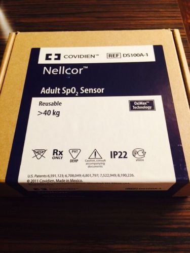 Covidien Nellcor DS100A-1 Adlt SpO2 Sensor, Finger Probe Pulse Oximeter Oximetry