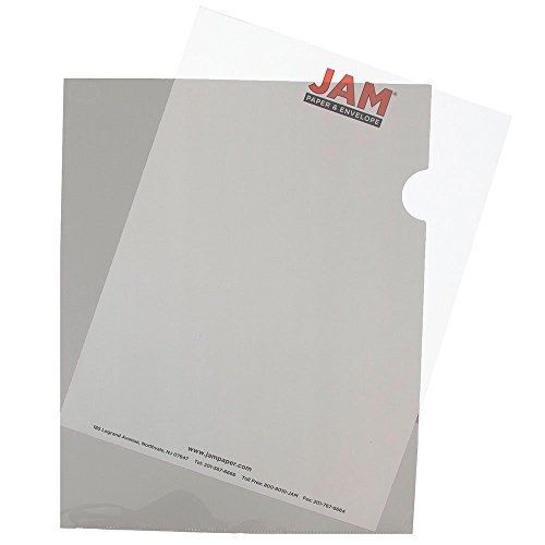 JAM Paper? Plastic Sleeves - (9 x 11 1/2) - Smoke - 12 per pack