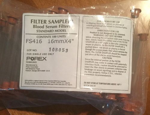 Porex Filter Sampler, Blood Serum Filters