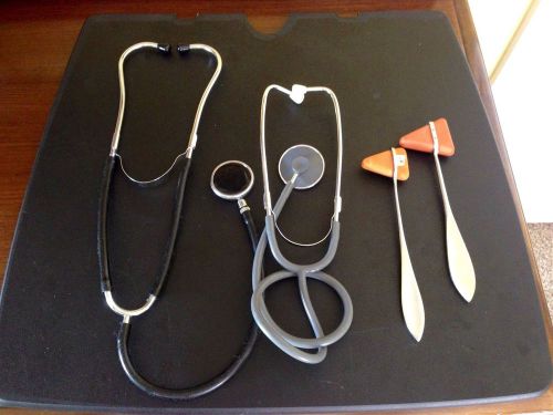 2 Two Medical Stethoscope And Reflex Hammers- No Reserve