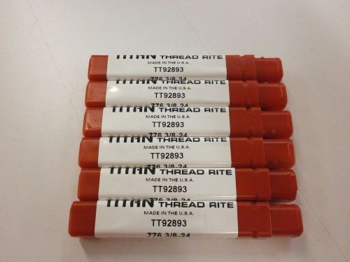 6pc) 3/8-24 h5 thread roll form plug tap tin coated titan usa tt92893 tt120 for sale