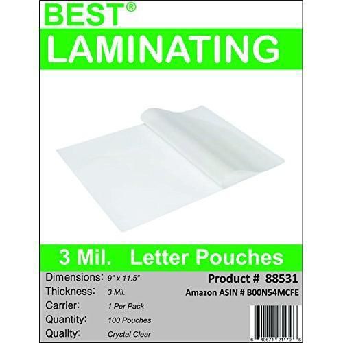 Best Laminating® - 3 Mil Clear Letter Size Thermal Laminating Pouches - 9 X New
