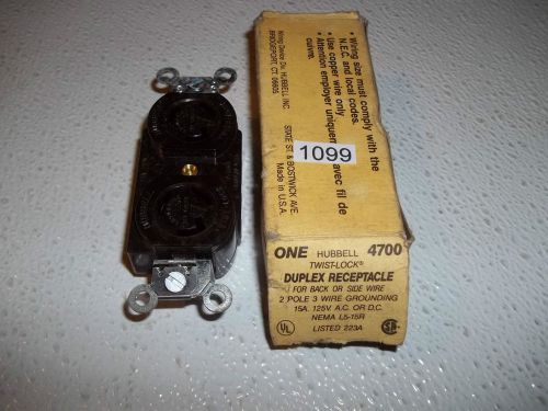 Hubbell 4700 Twist Lok Duplex Receptacle 15A 125vac L5-15R