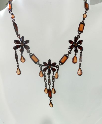 Victorian Chandelier Antiqued Brown Dangle Necklace