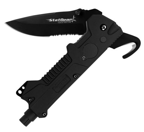 StatGear T3 Tactical Auto Rescue Tool- Knife,Window Punch, Seatbelt Cutter