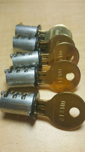 LOT OF (5) HERMAN MILLER LOCK CORES (NEW) #UM312. ALL WITH KEYS.