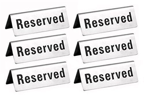 Winco Reserved Table Signs 4.75x1.75 - 12 Pack
