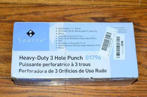 Sparco Heavy Duty 3 Hole Punch 01796 30 Sheet (20lb Bond Paper) Capacity