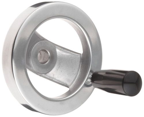 2 spoked polished aluminum dished hand wheel with handle 4&#034; diameter 1/2&#034; hol... for sale