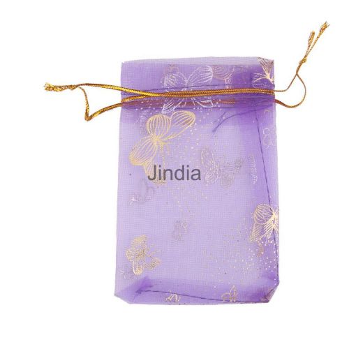 100pcs jewelry pouch wedding favor gift organza bag supplies purple for sale