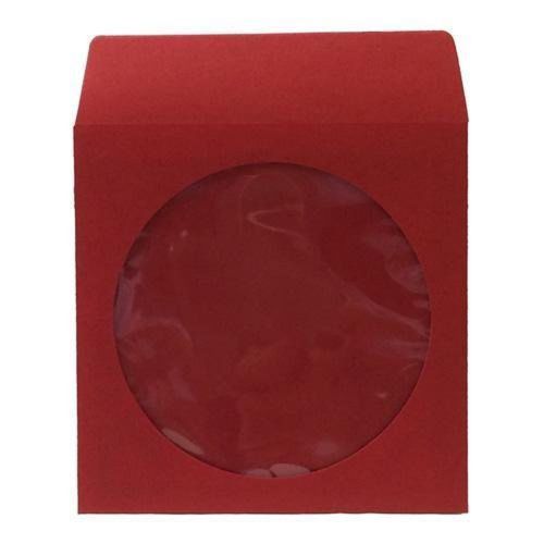 BestDuplicator - CDSLV-100-RD Premium Thick Red Paper CD/DVD Sleeves Envelope...