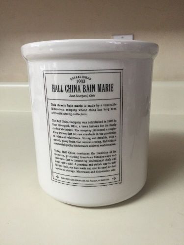 Hall China White China Bain Marie Jar William Sonoma HTF Utensil Holder