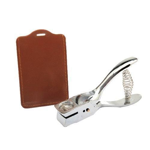 Silver Slot Hole Puncher ID Card Badge Photo Punch Hand Held Metal Steel Tool