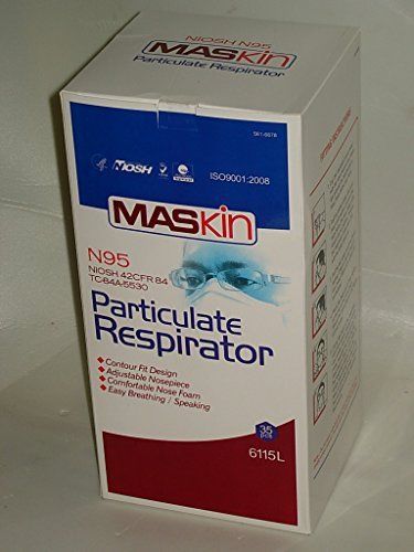 Box of 35 Maskin N95 Particulate Respirator Safety Dust Masks