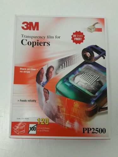 3M PP2500 Transparency Film For Copiers (120 Sheets) 8 1/2&#034; x 11&#034; - 115 Sheets