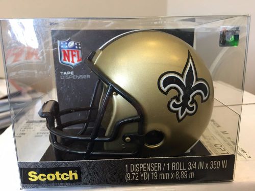 Scotch NFL Helmet Tape Dispenser New Orleans Saints  1 Roll Tape 3/4&#034; x 350&#034;