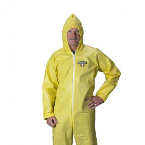 Lakeland chemmax 12 protective disposable yellow overalls w/ hood, c5414, 4xl for sale