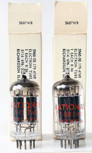 EXCELLENT PAIR 5687 WB RICHARDSON RCA CK5687 CV2578 6900 E182CC Dgetter NOS/NIB