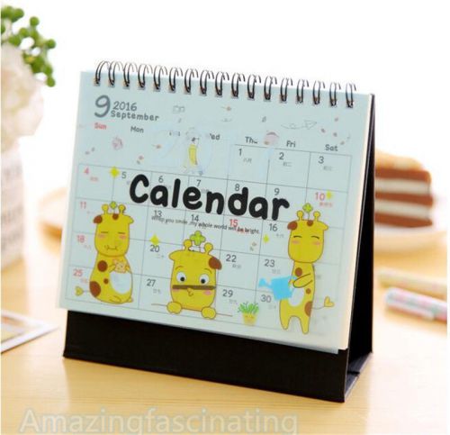2017 Giraffe Cartoon Animal Desktop Calendar Flip Stand Office Schedule Planner