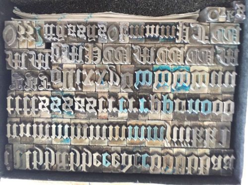 24 Pt Old English Gothic Lowercase Metal Letterpress Type Font Incomplete Set