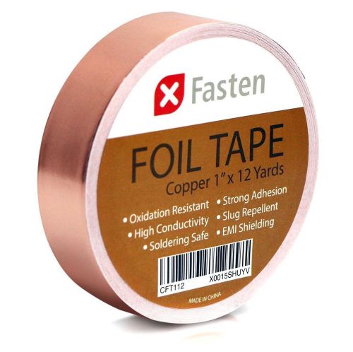 Xfasten copper tape with conductive adhesive 1-inch x 12-yards for sale
