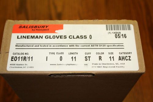 New salisbury electrical lineman gloves rubber 0 class size 11   11&#034; long for sale