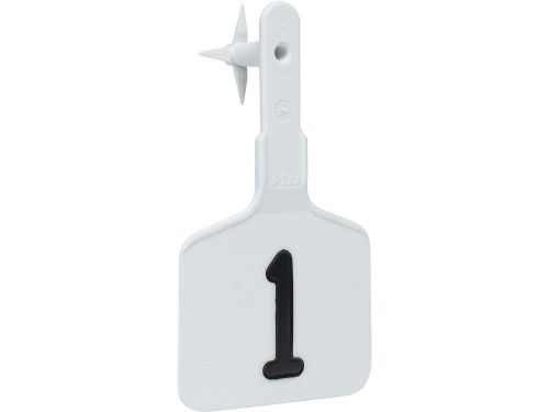 Y-TEX LONE STAR EZ ONE-PIECE EAR TAGS, MEDIUM WHITE NUMBERED 1-25, NEW!