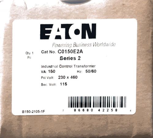 Eaton Cutler Hammer C0150E2A 150 VA Single Phase Transformer .15 kVA