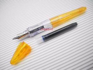 Pilot Pluminix 12cm Mini Italic Calligraphy Fountain Pen, Orange Body Broad nib