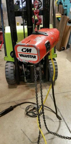 Cm valustar 1/2 ton 500 kg electric chain fall hoist 115 v working for sale