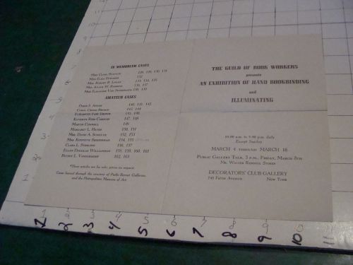 Original THE GUILD OF BOOK WORKERS exhibition, brochure, no year but late 1930&#039;s
