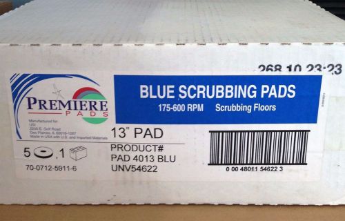 BNIB Premiere 13&#034; Blue Scrubbing Pads 175-600 RPM 1 box available