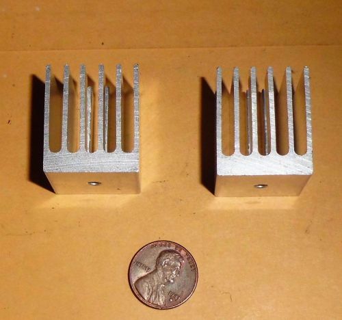 Set of 2 Extruded Small Aluminum Heatsinks 1&#034; x 1&#034;