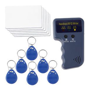 New Handheld RFID ID Card Copier  Reader Writer 6 Writable Tags 6 Cards XT