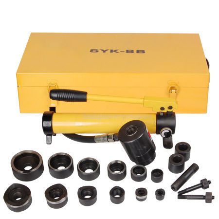 10 ton Hydraulic Metal Hole Punch Press Driver Kit Tool Set 26289