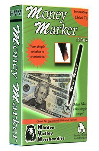 HVM Money Marker --- Counterfeit Bill Detector Pen, Detects Fake U.S. Currency