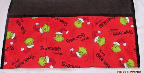 Waiter/waitress Server Waist Apron, Christmas Grinch, Grinchmas in red