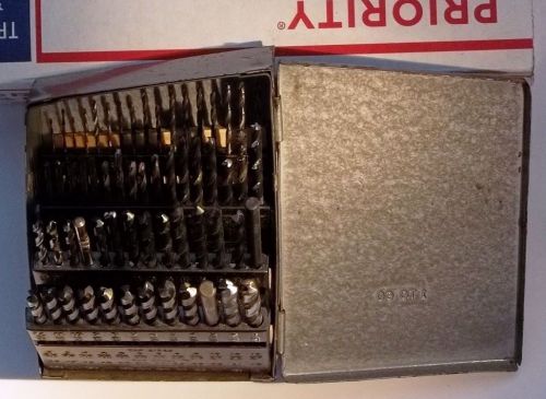 HSS DRILL BITS 1-60 COMPLRTE WITH STEEL BOX INDEX American Made