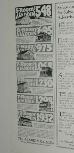 1924 Aladdin Houses advertisement, pre-cut house kits, Readi-Cut