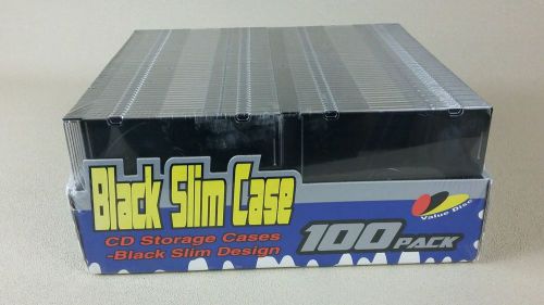 Value Disc CD Storage Cases-Black Slim Case 100 pack