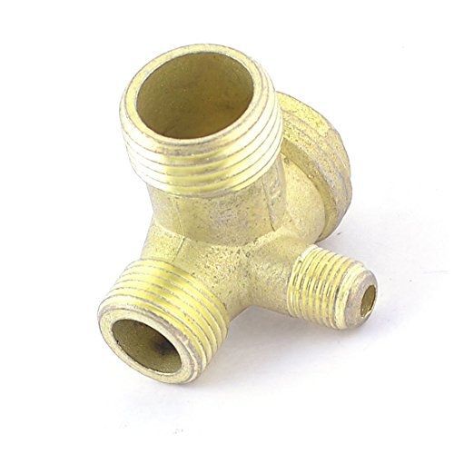 Uxcell air compressor 1/8&#034; 3/8&#034; 1/2&#034; pt male thread check valve gold tone for sale