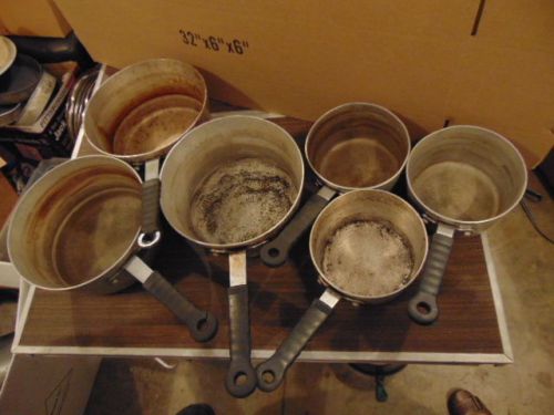 Six Vollrath Sauce Pans 1-1/2qt 3-3/4qt