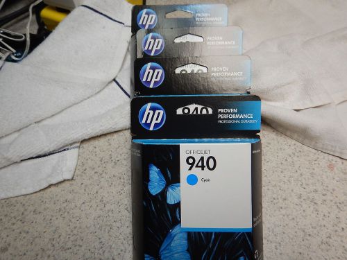HP 940 - LOT 0F 4 -CYAN INK CARTRIDGE C4903AN_ NEW_ EXP 09/2013 &amp; 04/2014