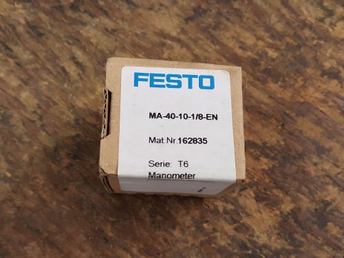 FESTO MA-40-10-1/8EN SERIES T6 MANOMETER PRESSURE GAUGE